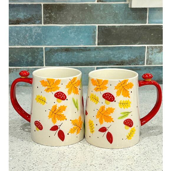 NEW FALL Mushroom & Leaves Coffee Mugs/Cups Lang Design-Garden-CountryCore-16oz - Picture 3 of 8